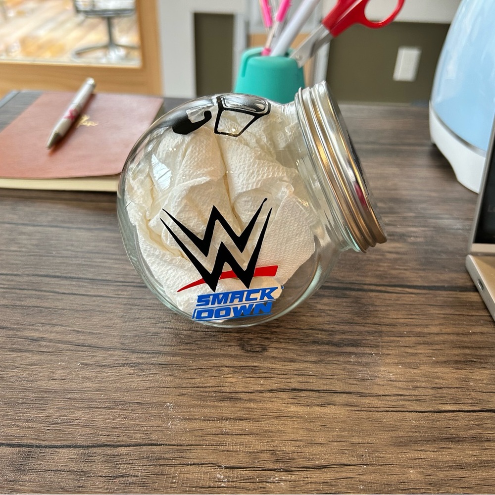 Classic Counter Top Jars/ Glass Cookie Jars/ Candy Jars/ Metal Lids/ WWE